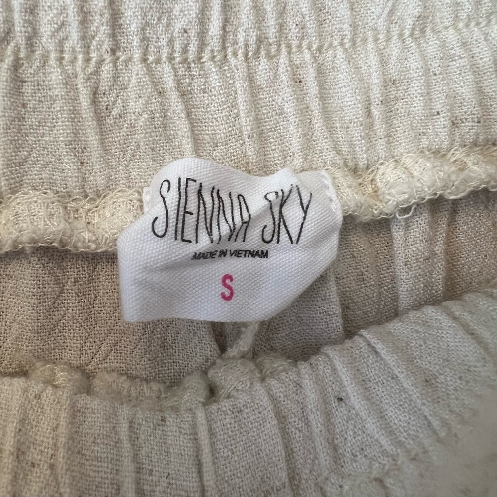 Sienna Sky Cream Wide-Leg Lenin Pants Size S - Picture 4 of 6